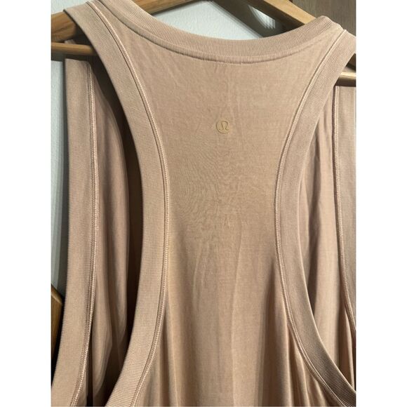 Lululemon Beach Wood Racerback Ease Of It All Side Slit Tank Midi Dress Size 6 - Picture 4 of 6